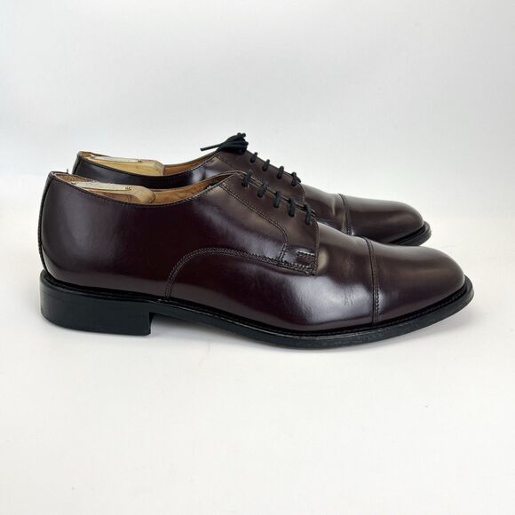 Bostonian Luxe Andover Shoes Mens Sz 11 Burgundy Leather Cap Toe Blucher Dress